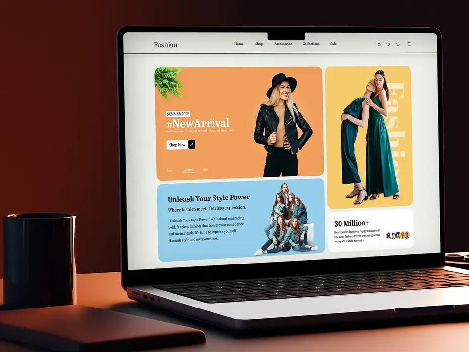 E-commerce website interface preview